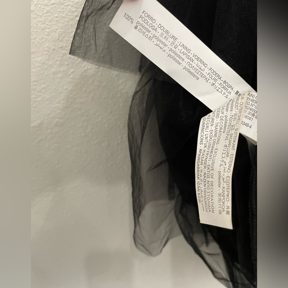 Zara Wednesday Adam’s Black Dress Tule Ruffle Victorian Peter Pan Collar - Picture 7 of 8